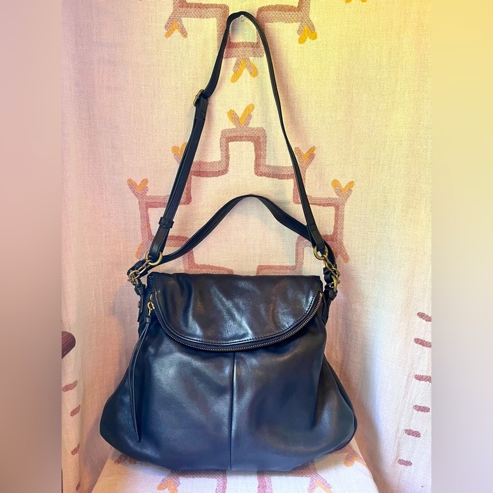 Margot Black Leather Shoulder Bag - Picture 2 of 15